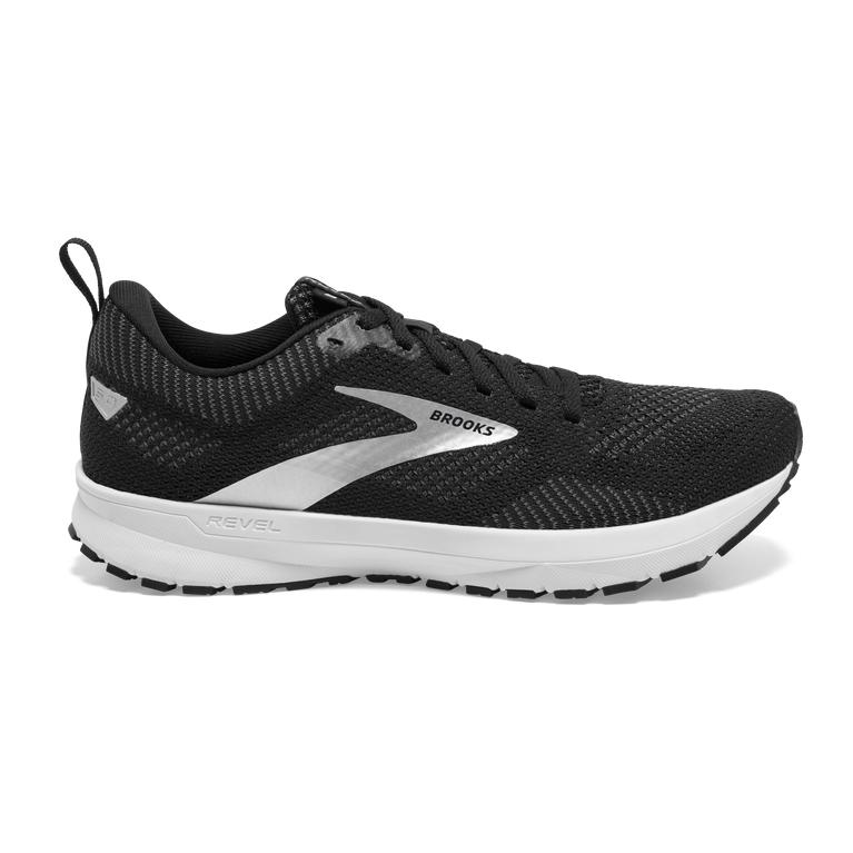 Brooks REVEL 5 Performance Road Running Shoes Womens Canada - Black/Metallic/White (MNP142650)